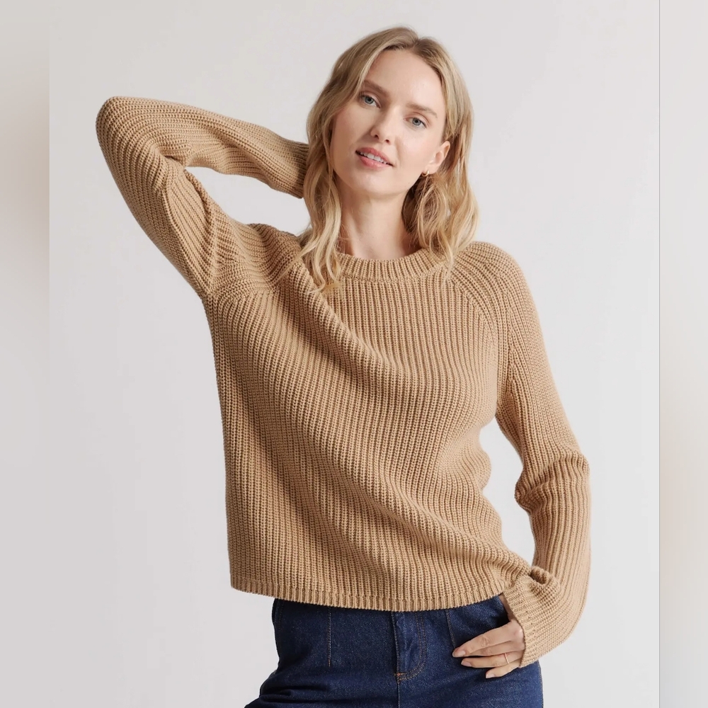 Quince Organic Cotton Fisherman Crew Sweater